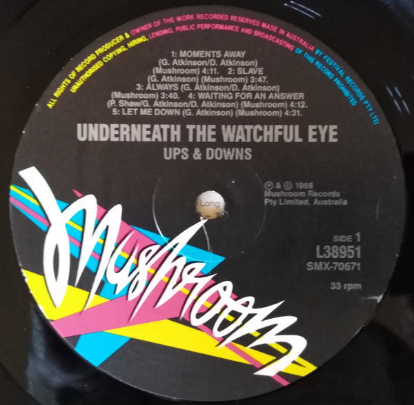 Ups And Downs – Underneath The Watchful Eye LP vinyl record, image 3 of 7