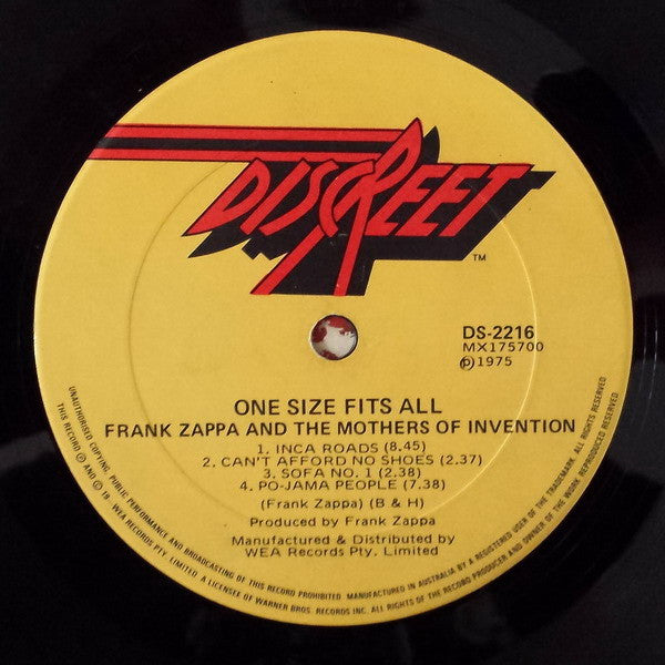 Frank Zappa, The Mothers – One Size Fits All LP vinyl record, image 5 of 6