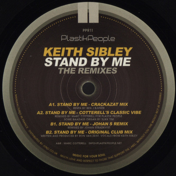 Keith Sibley – Stand By Me (The Remixes) 12" vinyl record, image 1 of 3