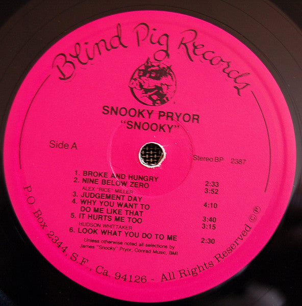 Snooky Pryor – Snooky LP vinyl record, image 3 of 7