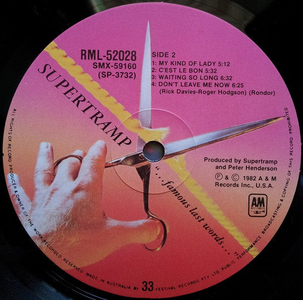 Supertramp – "...Famous Last Words..." LP vinyl record, image 6 of 7
