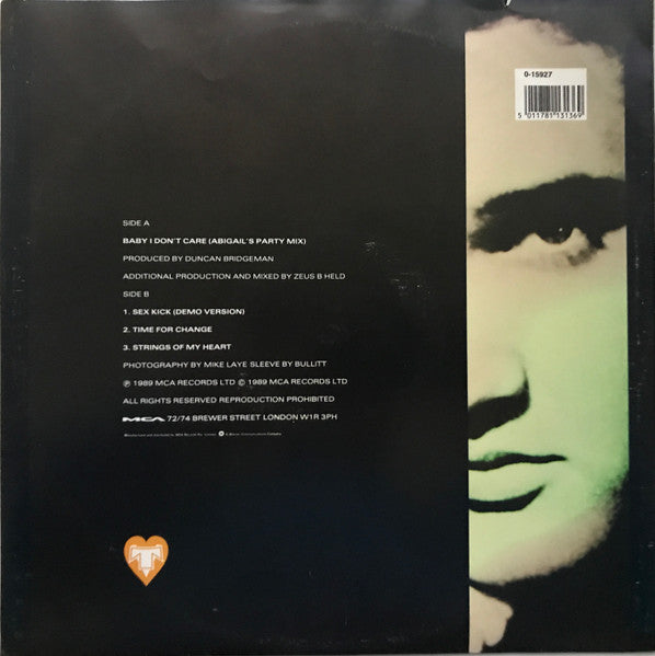 Transvision Vamp – Baby I Don't Care 12" vinyl record, image 2 of 4