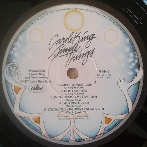 Carole King – Simple Things LP vinyl record, image 3 of 6