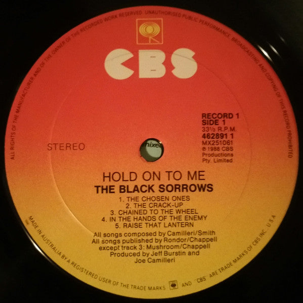 The Black Sorrows – Hold On To Me LP vinyl record, image 8 of 10