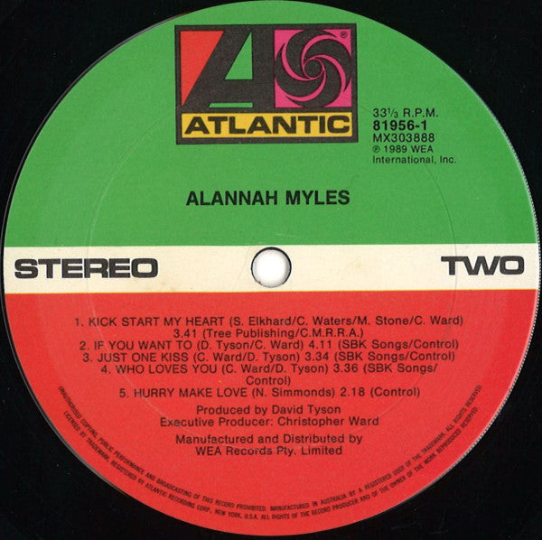Alannah Myles – Alannah Myles LP vinyl record, image 4 of 4
