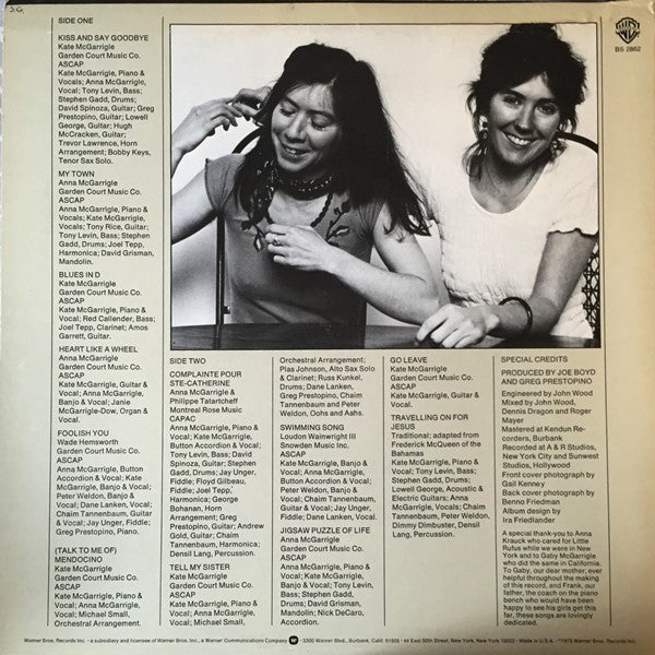 Kate & Anna McGarrigle – Kate & Anna McGarrigle LP vinyl record, image 2 of 4