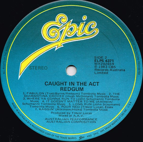 Redgum – Caught In The Act LP vinyl record, image 4 of 8