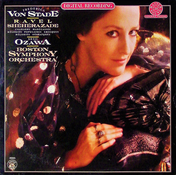 Frederica Von Stade, Seiji Ozawa, Boston Symphony Orchestra, Maurice Ravel – Schéhérazade / Chansons Madécasses / Mélodies Populaires Grecques / Mélodies Hébraïques LP vinyl record, image 1 of 10