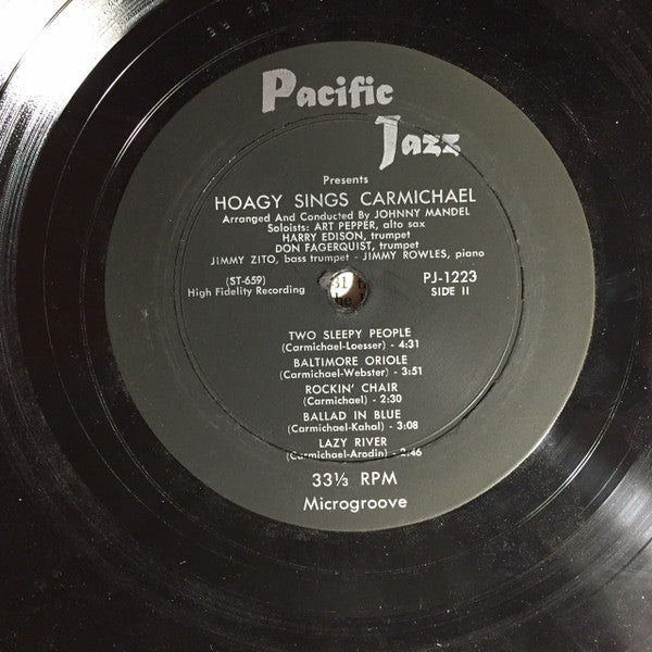 Hoagy Carmichael – Hoagy Sings Carmichael With The Pacific Jazzmen LP vinyl record, image 4 of 4