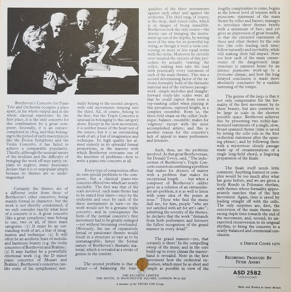 David Oistrach, Mstislav Rostropovich, Sviatoslav Richter, Herbert Von Karajan, Berliner Philharmoniker, Ludwig van Beethoven – Triple Concerto LP vinyl record, image 4 of 6