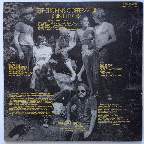 Jeff St John's Copperwine – Joint Effort LP vinyl record, image 2 of 4