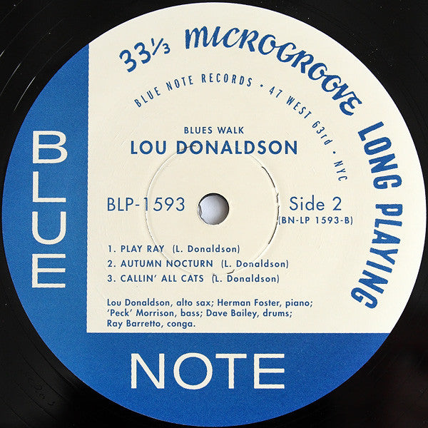 Lou Donaldson – Blues Walk LP vinyl record, image 4 of 4