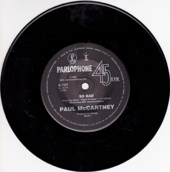 Paul McCartney – Pipes Of Peace 7" vinyl record, image 4 of 4