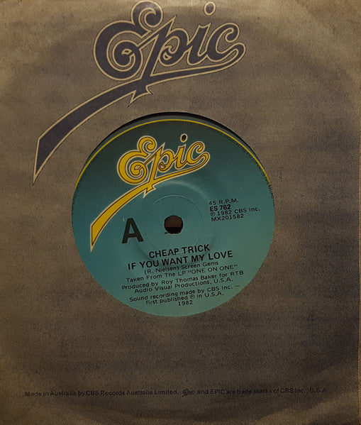 Cheap Trick – If You Want My Love 7" vinyl record, image 3 of 3