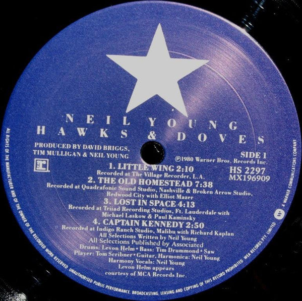 Neil Young – Hawks & Doves LP vinyl record, image 4 of 5
