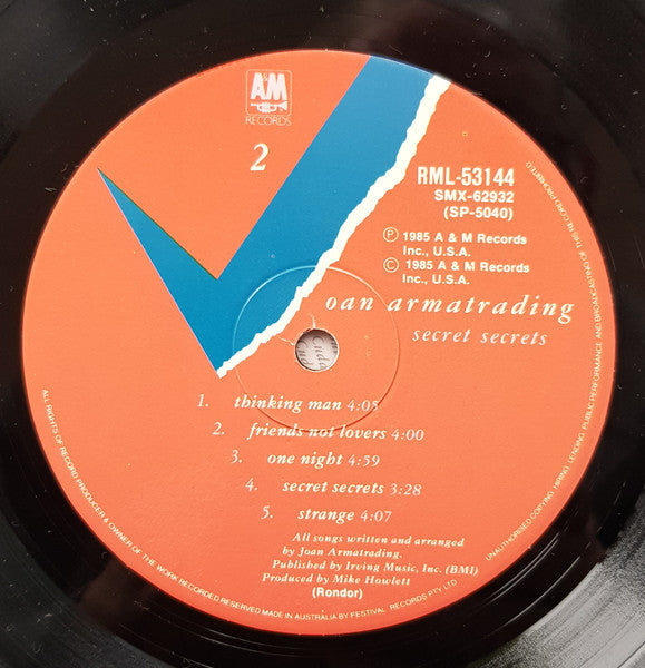 Joan Armatrading – Secret Secrets LP vinyl record, image 4 of 6
