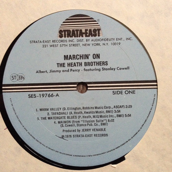 The Heath Brothers, Albert Heath, Jimmy Heath, Percy Heath, Stanley Cowell – Marchin' On! LP vinyl record, image 3 of 4