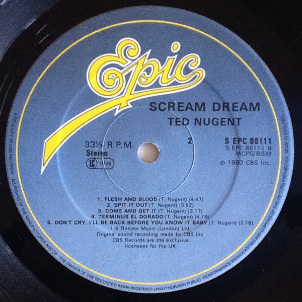 Ted Nugent – Scream Dream LP vinyl record, image 4 of 7