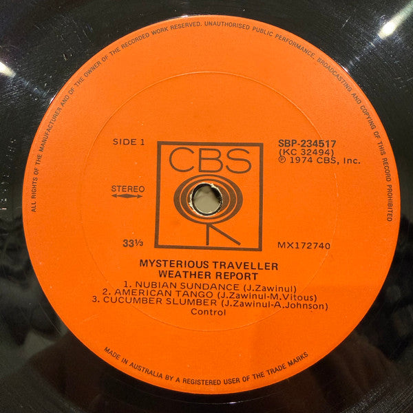 Weather Report – Mysterious Traveller LP vinyl record, image 2 of 3