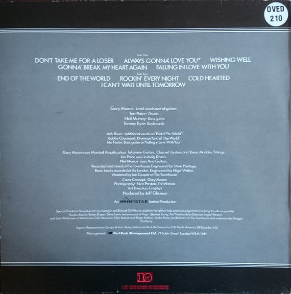 Gary Moore – Corridors Of Power LP vinyl record, image 2 of 4