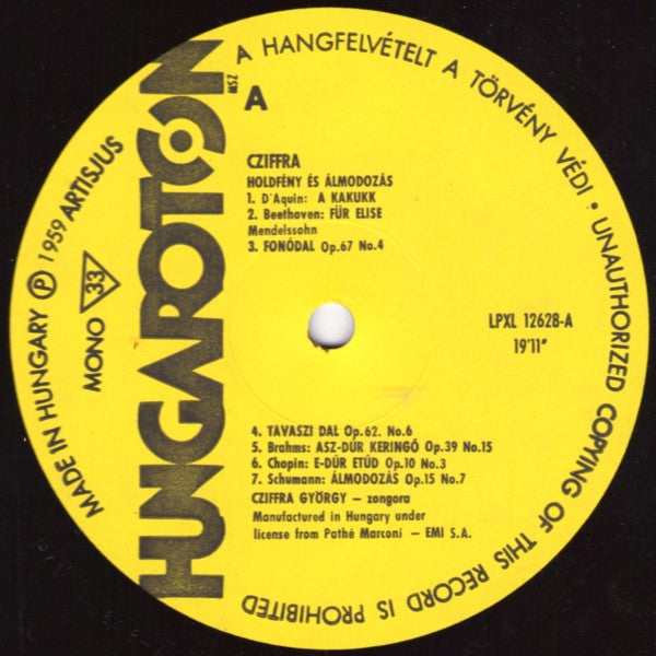 Gyorgy Cziffra – Holdfény És Álmodozás LP vinyl record, image 2 of 4