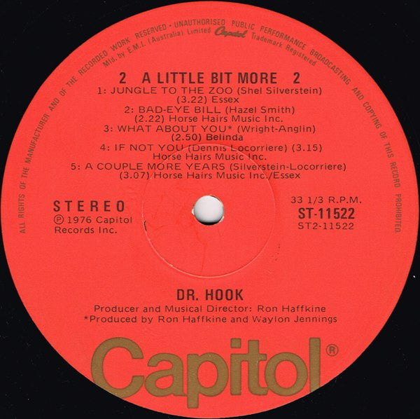 Dr. Hook – A Little Bit More LP vinyl record, image 4 of 4