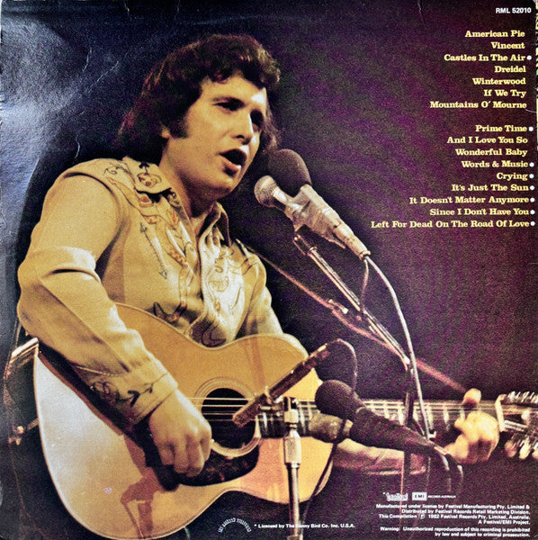 Don McLean – The Very Best Of Don McLean LP vinyl record, image 2 of 4