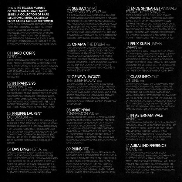 Various – The Minimal Wave Tapes Volume Two (2xLP) LP vinyl record, image 9 of 10