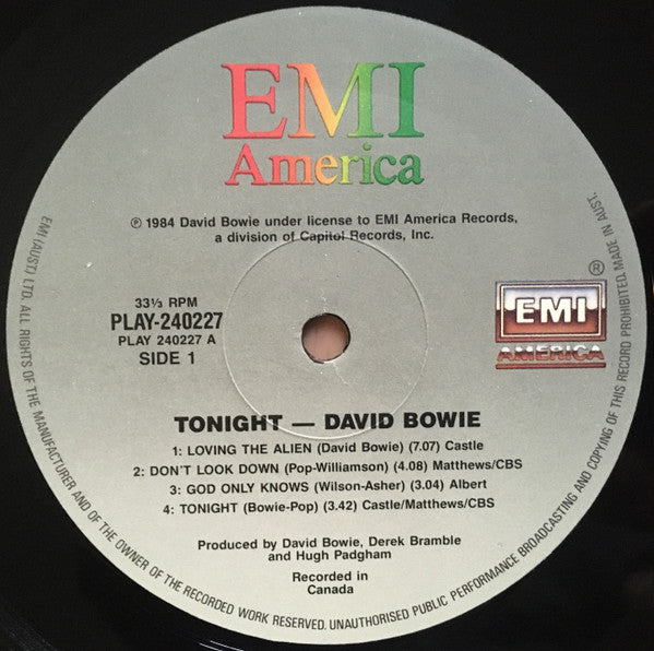 David Bowie – Tonight LP vinyl record, image 3 of 6
