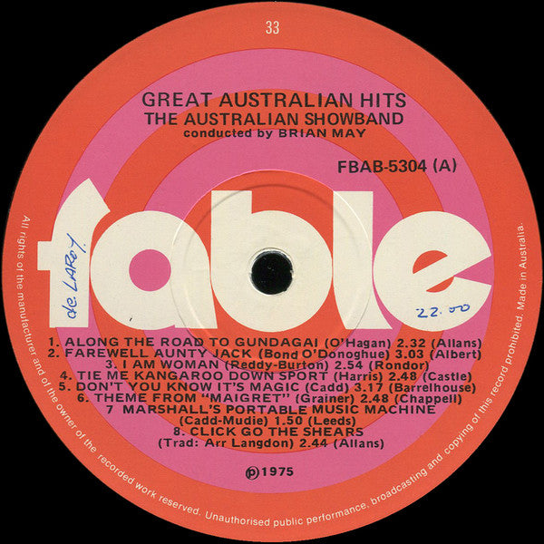 The Australian Showband – Great Australian Hits LP vinyl record, image 3 of 4