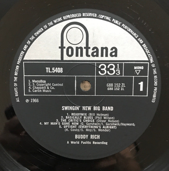 Buddy Rich – Swingin' New Big Band LP vinyl record, image 3 of 4