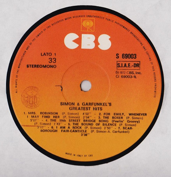 Simon & Garfunkel – Simon And Garfunkel's Greatest Hits LP vinyl record, image 3 of 4