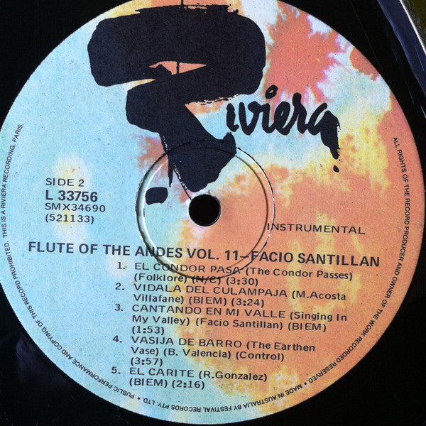 Facio Santillan – Flutes Of The Andes Volume 2 LP vinyl record, image 4 of 4