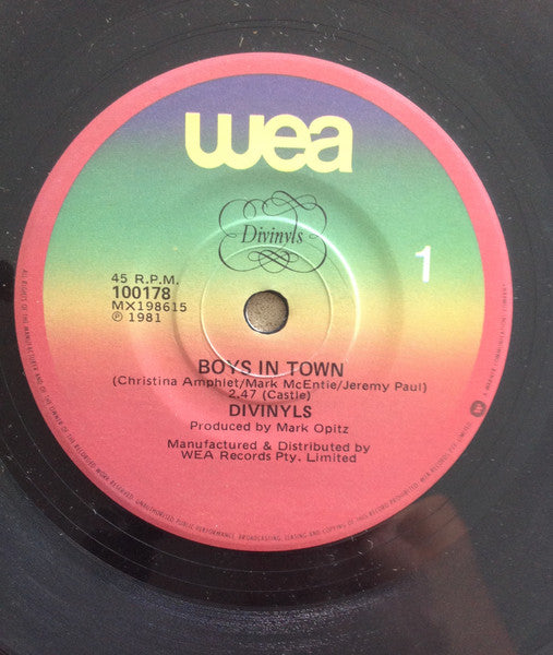 Divinyls – Boys In Town 7" vinyl record, image 3 of 4