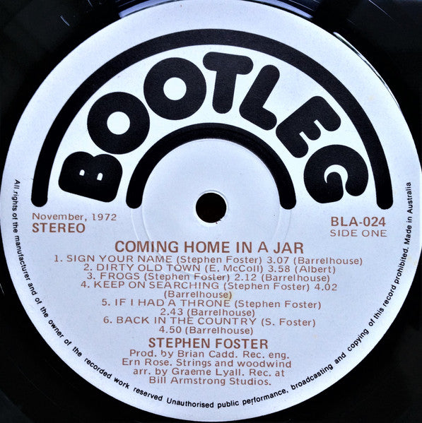 Steve Foster – Coming Home In A Jar LP vinyl record, image 7 of 8