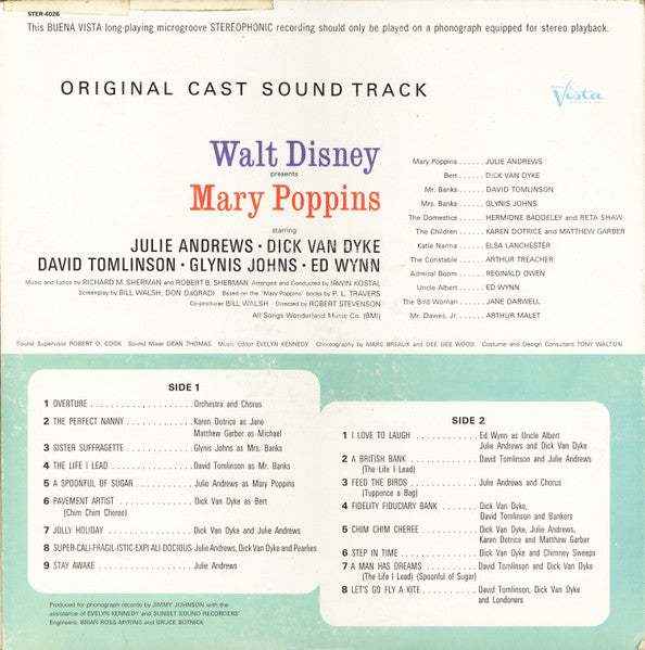 Various – Mary Poppins: Original Cast Soundtrack LP vinyl record, image 2 of 8