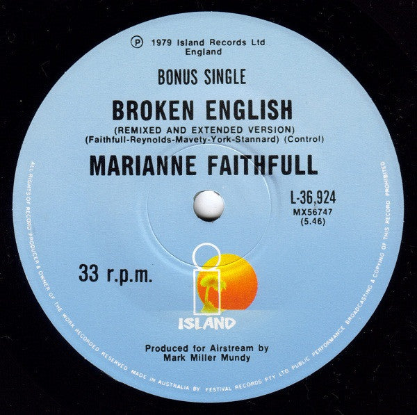 Marianne Faithfull – Broken English LP vinyl record, image 5 of 6