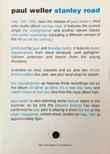 Paul Weller – Stanley Road LP vinyl record, image 10 of 10