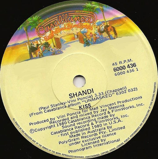 Kiss – Shandi 7" vinyl record, image 1 of 2