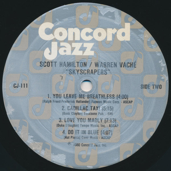 Scott Hamilton, Warren Vaché – Skyscrapers LP vinyl record, image 4 of 4