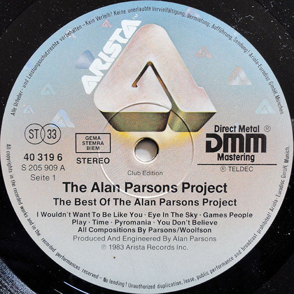 The Alan Parsons Project – The Best Of The Alan Parsons Project LP vinyl record, image 4 of 5