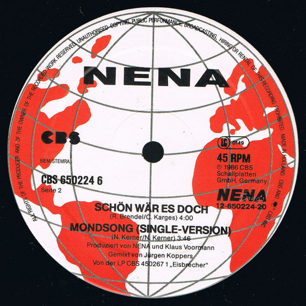 Nena – Mondsong 12" vinyl record, image 4 of 4