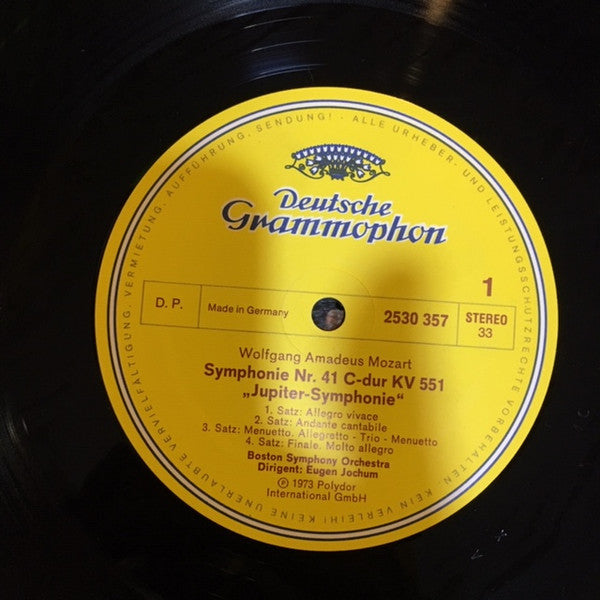 Wolfgang Amadeus Mozart, Franz Schubert, Eugen Jochum, Boston Symphony Orchestra – Jupiter-Symphonie / Unvollendete - Unfinished LP vinyl record, image 3 of 3