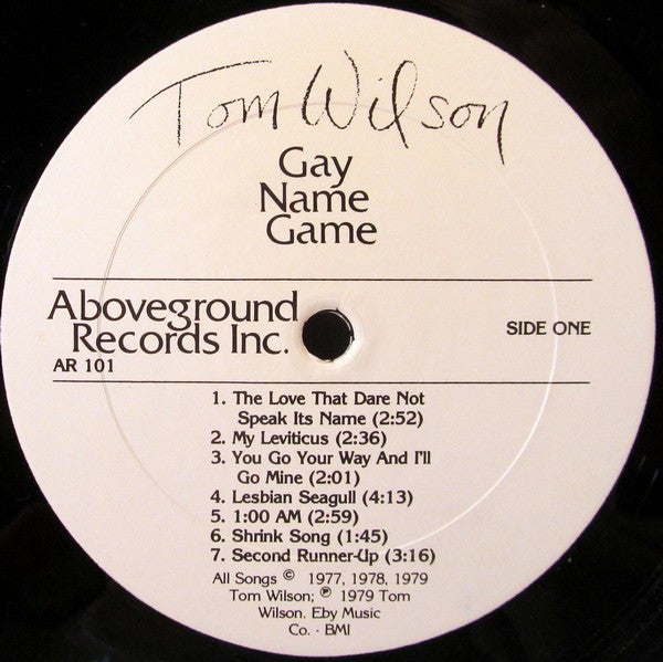 Tom Wilson Weinberg – Gay Name Game LP vinyl record, image 3 of 4