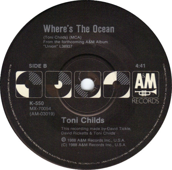 Toni Childs – Stop Your Fussin' 7" vinyl record, image 4 of 4