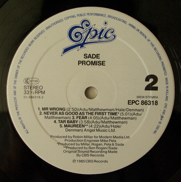 Sade – Promise LP vinyl record, image 6 of 6