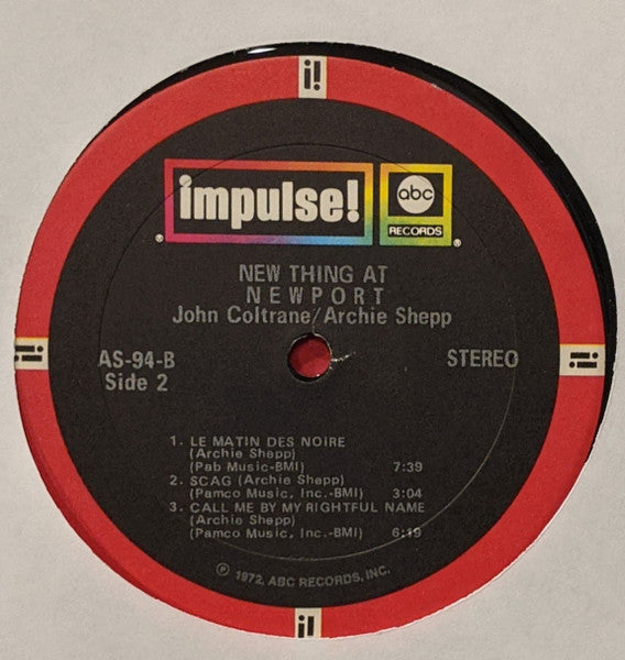 John Coltrane, Archie Shepp – New Thing At Newport LP vinyl record, image 3 of 5