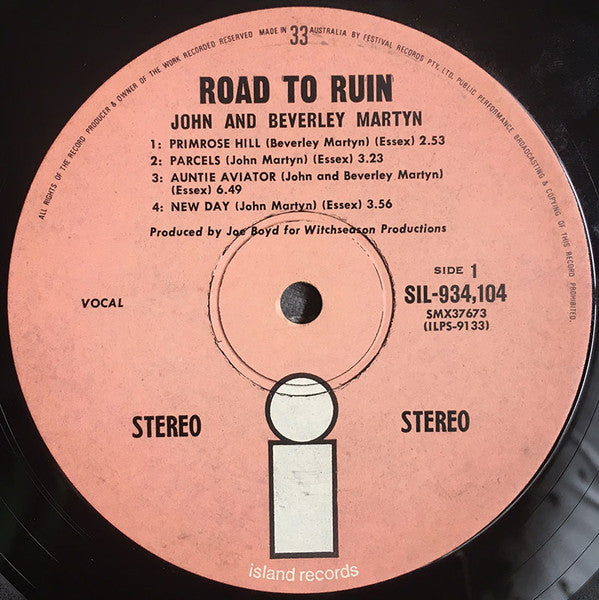 John & Beverley Martyn – The Road To Ruin LP vinyl record, image 3 of 4