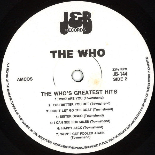 The Who – Their Greatest Hits LP vinyl record, image 4 of 4
