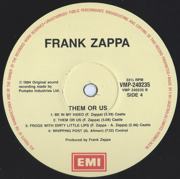 Frank Zappa – Them Or Us (2xLP) LP vinyl record, image 8 of 8